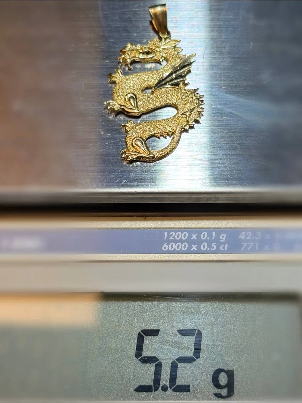 10k Solid Yellow Gold Serpent Chinese Zodiac Winged Fire Dragon Charm Pendant